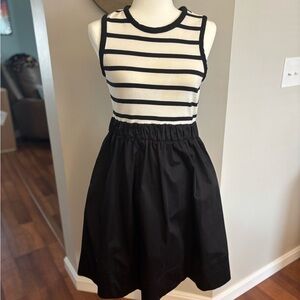 Kate Spade Navy and White Striped Nautical Dress.  Elastic Waist!
